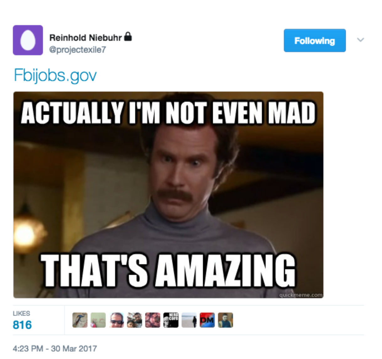 Anchorman Meme Adds New Twist To James Comey Twitter Mystery