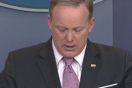 Distress Signal? Sean Spicer Wears Flag Upside-Down (Video)