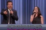 Jimmy Fallon and Anne Hathaway