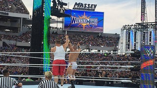 WrestleMania 33: NFL Star Rob Gronkowski Jumps Into the Ring With Mojo Rawley in WWE Debut