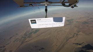 Trump Trolled Via Weather Balloon in First Protest From Space (Video)