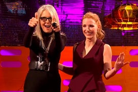 Watch Diane Keaton’s Kisses Rattle Jessica Chastain and Thrill Kevin Bacon (Video)