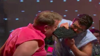 Orlando Bloom, James Corden Strip and Hump Some Computers as the IT Guys (Video)