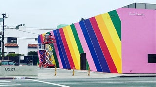 Instagram Turns LA’s ‘Pink Wall’ Landmark Into a Rainbow for Pride Month (Photos)