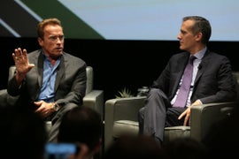 Schwarzenegger Jokes About Putting Climate-Change Deniers’ ‘Mouths in the Exhaust Pipe’