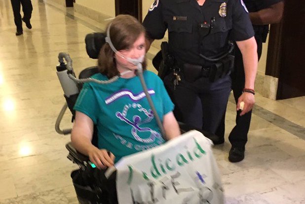 girl wheelchair protest dc