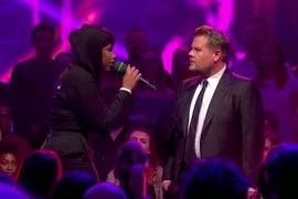 Jennifer Hudson Raps About James Corden’s Penis in London ‘Drop the Mic’ (Video)
