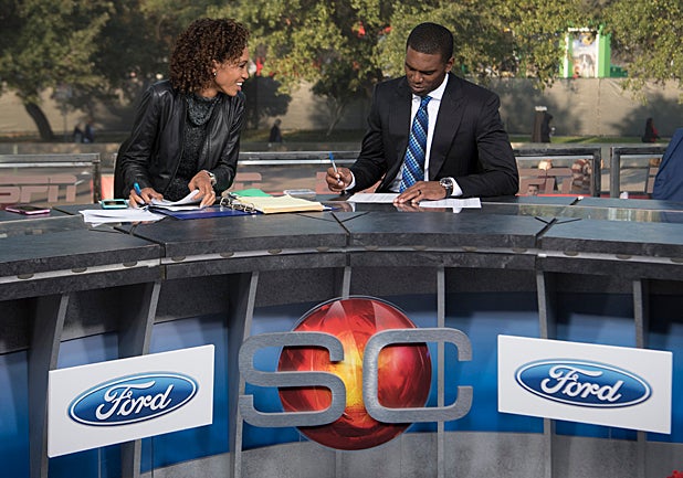 Sage Steele and Randy Moss