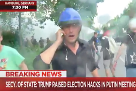 Watch NBC Correspondent Dodge Water Cannon as Police, Protesters Clash in Germany (Video)
