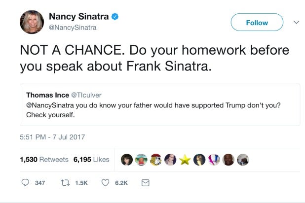 Nancy Sinatra Frank Sinatra Tweet