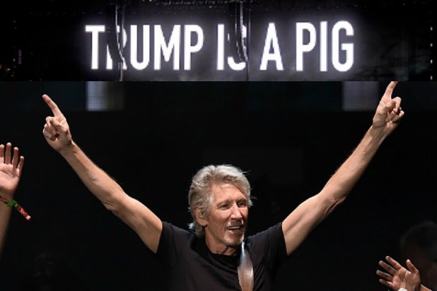 Roger Waters Blasts Buffoon Potus With Neon Anti Trump Images In