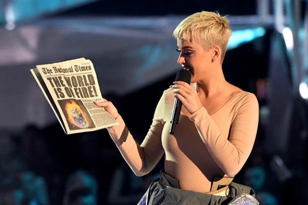 Katy Perry hosts the 2017 MTV Video Music Awards.