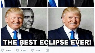 Trump Mocked After Retweeting ‘Best Eclipse Ever’ Meme Where He Blocks Out Obama’s Sun