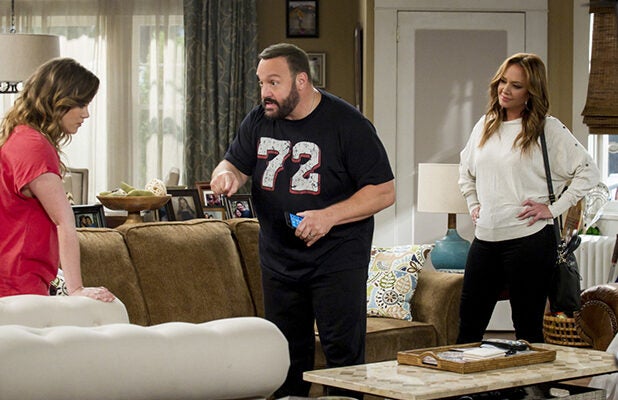 618px x 400px - Kevin James Tells Leah Remini to Take 'More Realistic' Selfies on 'Kevin  Can Wait' Set (Video)
