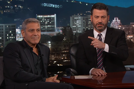 Watch George Clooney Troll Jimmy Kimmel With Surprise Visit From ‘Manny’ Matt Damon (Video)