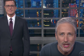 Jon Stewart Visits Stephen Colbert: ‘What the F— Is Wrong’ With Trump? (Video)