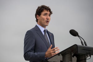 Prime Minister Of Canada Justin Trudeau Holds Media Availability At Canadian Embassy In Washington, D.C.