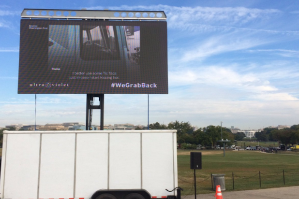 President Trump 'grab em' video plays near White House for 12 hours President Trump 'grab em' video plays near White House for 12 hours