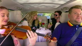 ‘Carpool Karaoke’: James Corden Hosts Impromptu Date-Night for Kelly Clarkson, Her Husband (Video)