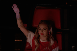 Miley Cyrus Can’t Keep Her Hand Down During Team Jennifer Knockout on ‘The Voice’ (Exclusive Video)