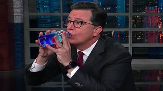 Colbert Has an Awkward Drink of Water in Solidarity With Donald Trump (Video)