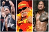 WWE legends "Stone Cold" Steve Austin, Hulk Hogan, and The Rock