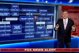 Hannity Trots Out the Mother of All Anti-Clinton Conspiracy Graphics, Confuses Everyone