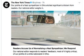 NY Times Expresses ‘Regret’ for Profile of Neo-Nazi: ‘The Point Was Not to Normalize Anything’