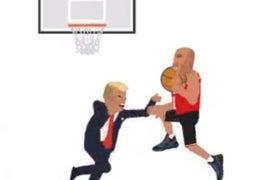 Lavar Ball Tweets Cartoon GIF of Him Dunking on Trump, Takes Twitter Feud to New Level