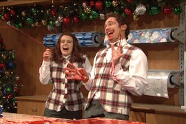 ‘SNL’ Host James Franco Loses It as Gift Wrapper Whose Papercut Turns Into Bloody Mess (Video)