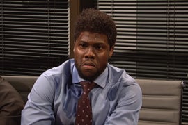 ‘SNL’: Host Kevin Hart Pees His Pants During a Meeting (Video)