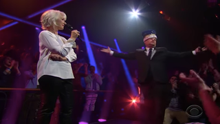 Helen Mirren Forces James Corden to Bow Down in Dirty ‘Drop the Mic’ (Video)