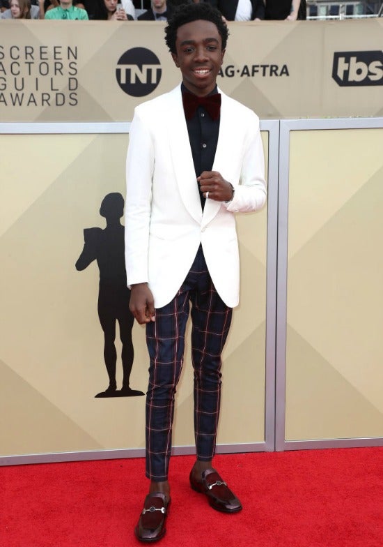 sag awards red carpet caleb mclaughlin stranger things sag awards red carpet caleb mclaughlin stranger things