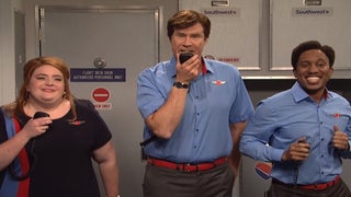 ‘SNL’: Will Ferrell Plays Nihilistic Flight Attendant Who Depresses Everyone During Safety Brief (Video)