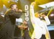 Sean "Diddy" Combs, Ludacris and Jermaine Dupri performed "Welcome to Atlanta" together at the 2018 Global Spin Awards on February 15. (Johnny Nunez/Getty Images for Global Spin Awards)