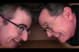 Stephen Colbert Invites John Oliver Into His Personal Space, Hilarity Ensues (Video)