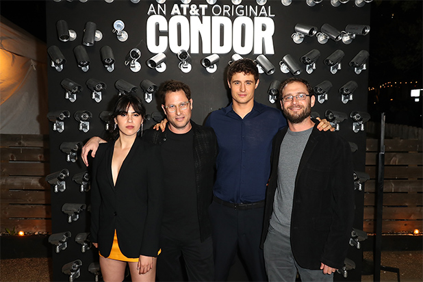 Jason Smilovic (Showrunner & EP) Todd Katzberg (Co-EP), and two of the stars from our series Max Irons and Leem Lubany. Condor had its world premiere last night. It premieres on air June 6 on AUDIENCE Network. MGM Television and Skydance Television produced the series Jason Smilovic (Showrunner & EP) Todd Katzberg (Co-EP), and two of the stars from our series Max Irons and Leem Lubany. Condor had its world premiere last night. It premieres on air June 6 on AUDIENCE Network. MGM Television and Skydance Television produced the series