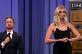 Karlie Kloss Kicks Aaron Paul’s A– in Jimmy Fallon’s Charades (Video)