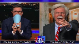 Dana Carvey as ‘Deranged Nutball’ John Bolton Makes Stephen Colbert Break Over and Over (Video)