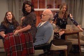 ‘SNL’: Elderly Bill Hader Cracks Up While Trying to Make a Baby with Cecily Strong During Game Night (Video)