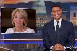 ‘Daily Show’ Host Trevor Noah: Betsy DeVos Accidentally Visiting a Bad School Would Make for Hilarious ‘Dangerous Minds’ Sequel (Video)