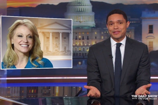 the daily show with trevor noah kellyanne conway donald trump chaos hatch act