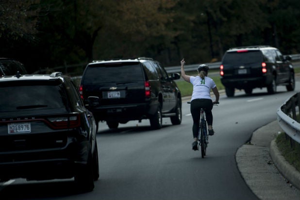 Juli Briskman Flips Off Donald Trump