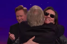 ‘Dumb and Dumber’ Reunion! Jim Carrey Crashes Jeff Daniels’ ‘Conan’ Interview (Video)