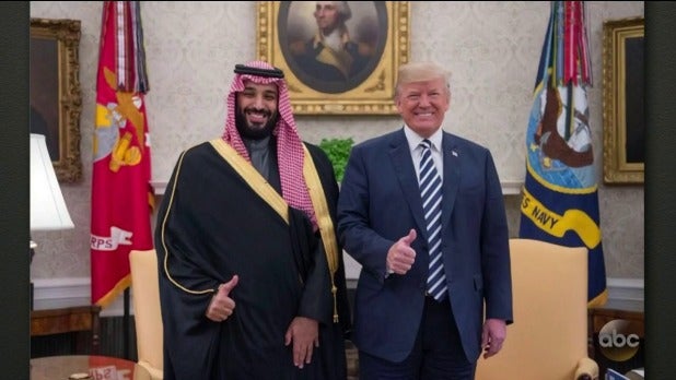 jimmy kimmel live donald trump thumbs up saudi prince