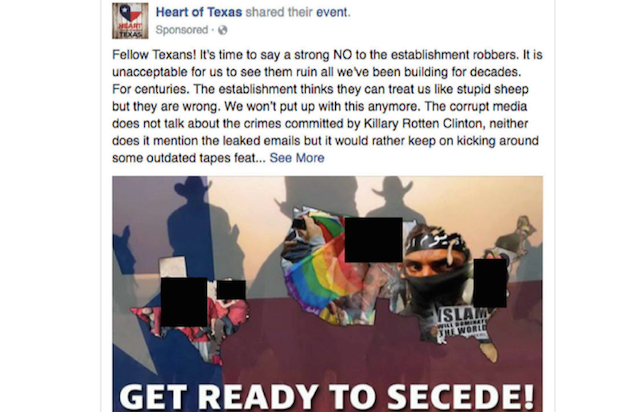 Texas Secede Meme Russia Facebook