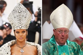 Cardinal Dolan Jokes Rihanna Borrowed One of His Miters for Met Ball: ‘She Was Very Gracious’