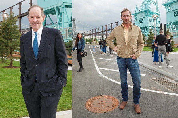 Elliot Spitzer, Josh Lucas Domino Park Elliot Spitzer, Josh Lucas Domino Park
