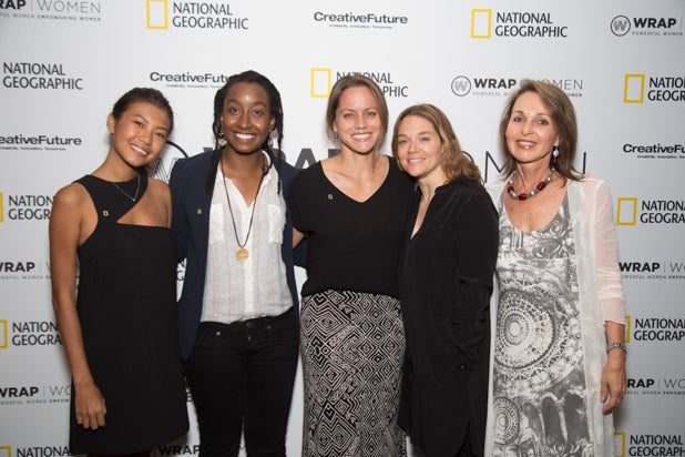 Hannah Reyes Morales, Asha Stuart, Jess Cramp, Erika Larsen and Beverly Joubert, Power Women Breakfast D.C. Hannah Reyes Morales, Asha Stuart, Jess Cramp, Erika Larsen and Beverly Joubert, Power Women Breakfast D.C.