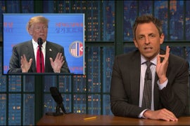 Seth Meyers Stunned that Trump ‘Accidentally Told a Great F—ing Joke’ During Kim Jong Un Summit (Video)